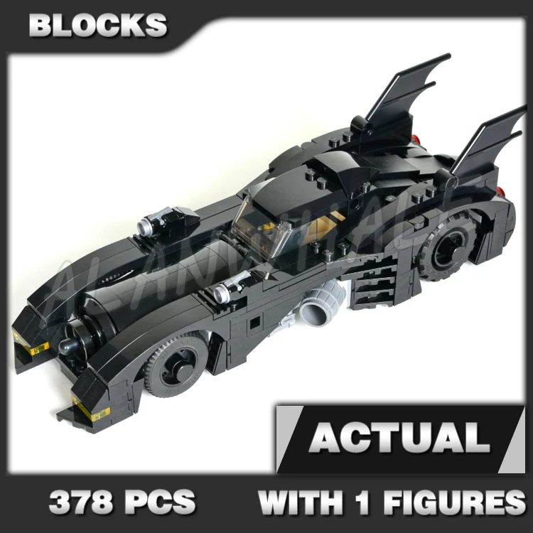 378pcs Super Fighter 1989 Batmobile Car 2019 Limited Edition Flame Exhaust 7147 Building Blocks Toy Compatible With Model