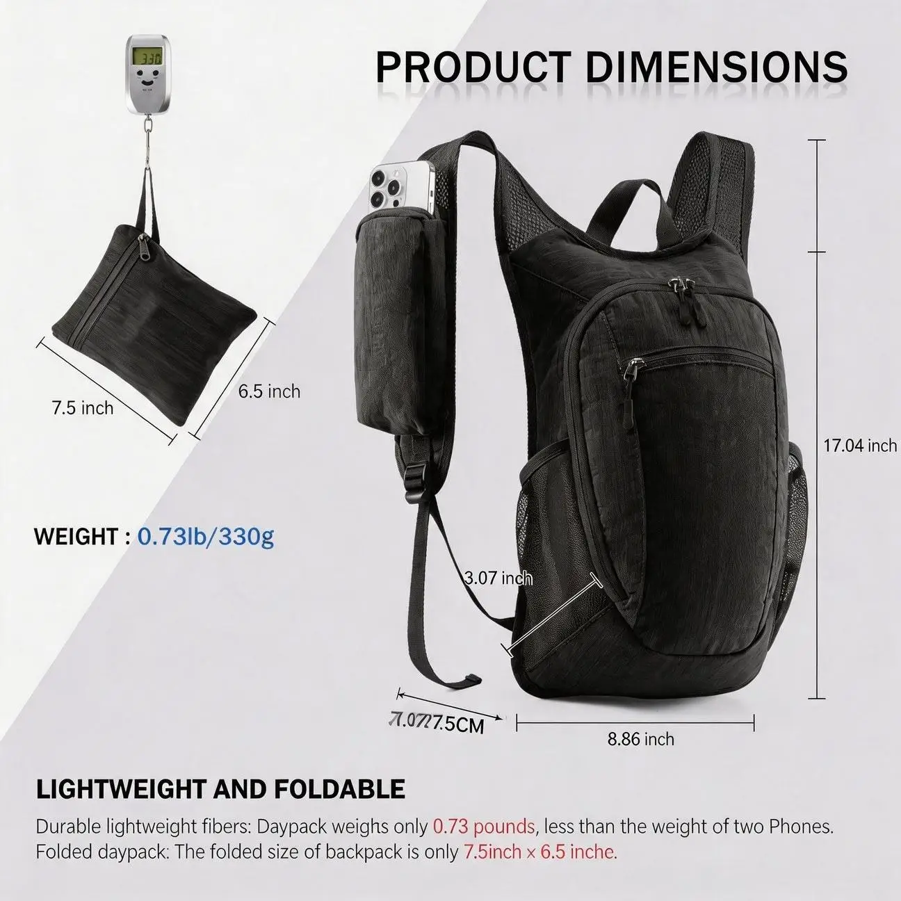 Classic Small Capacity One Day Lightweight Hiking Travel Backpack Foldable Storage With Storage Bag Practical Gift