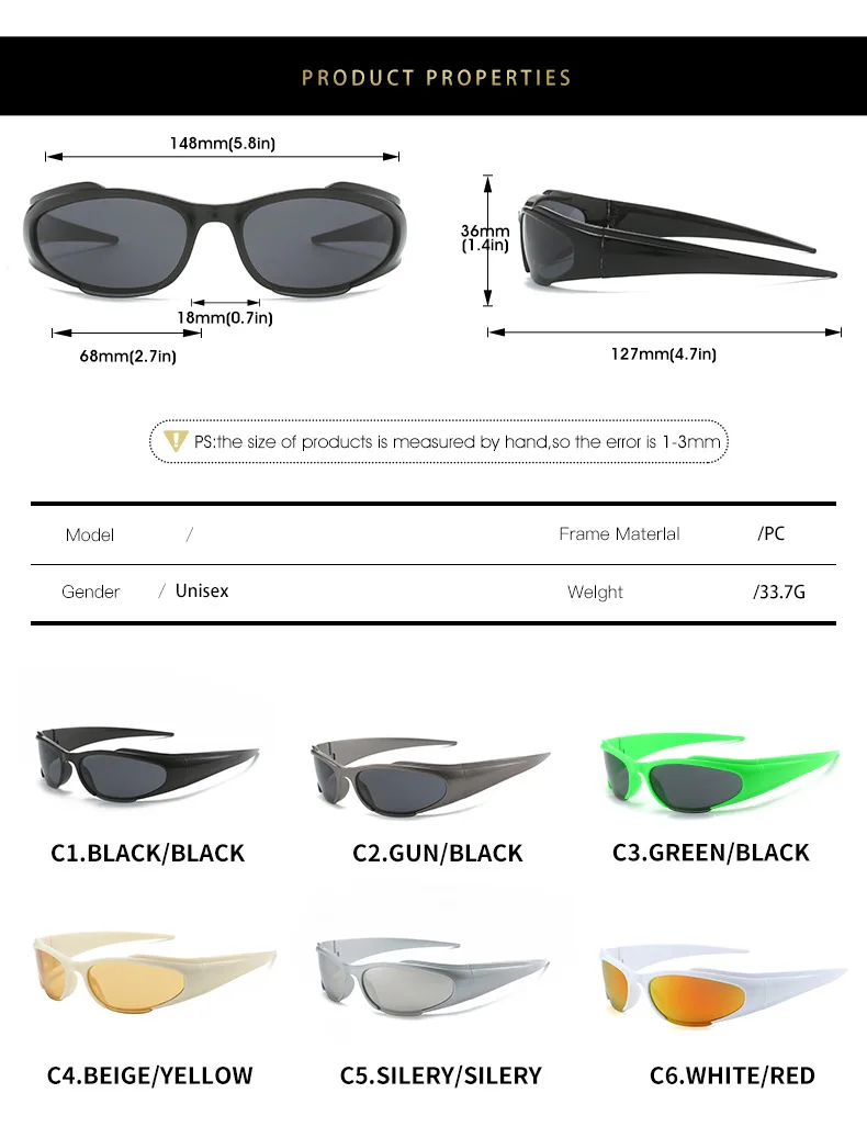 Y2K Sport Punk Sonnenbrille Frauen Männer 2025 Neue Luxus Marke Mode Retro 2000 der Brillen Vintage Steampunk Sonnenbrille Shades UV400 – Detail 8