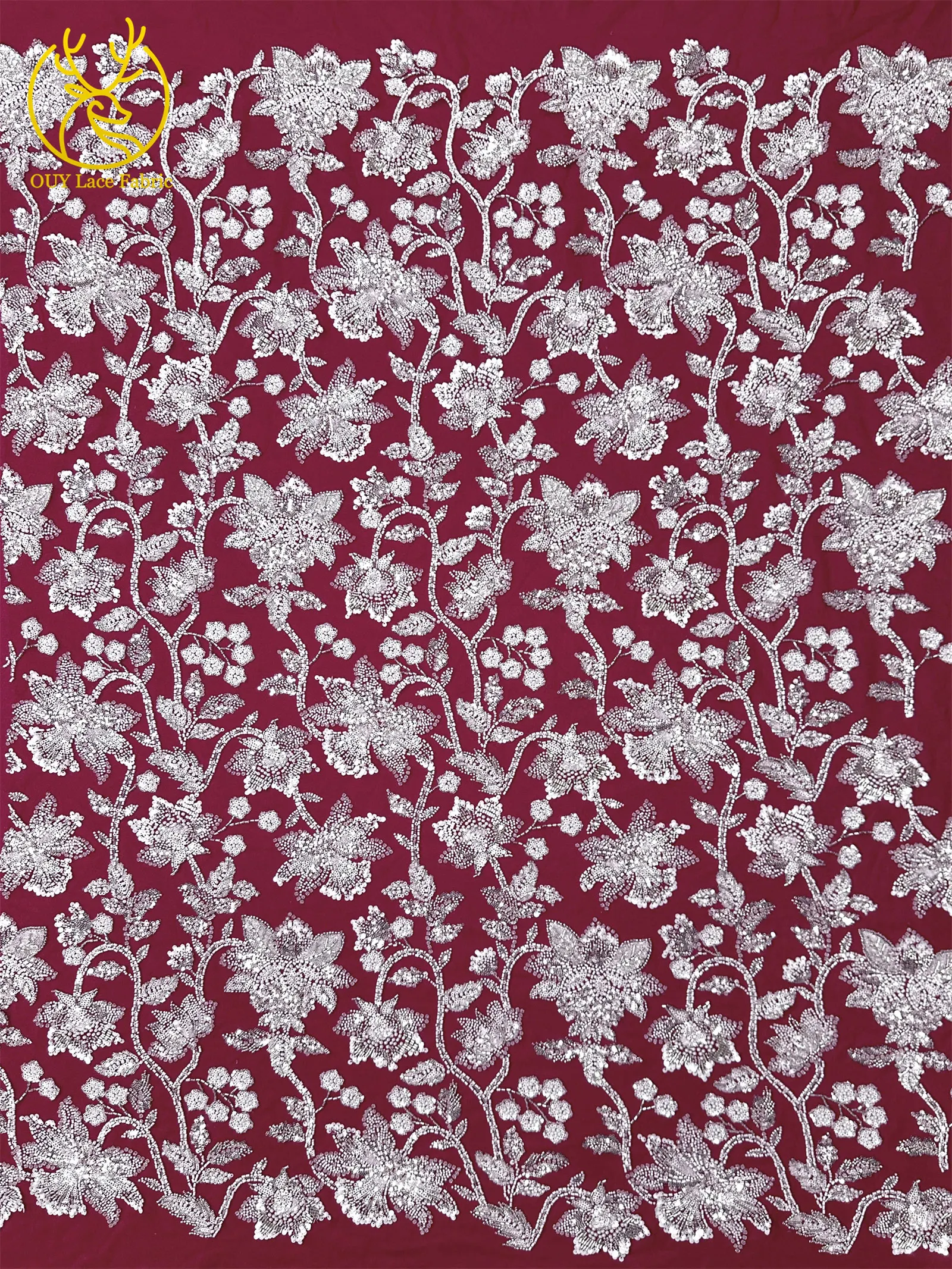 5 Yards Hochwertige Afrikanische Bräutigam-Perlenstickerei Luxuriöser Maßgefertigter Nigerianischer Französischer Pailletten-Tüllstoff für Damen Neues Abendkleid – Detail 6