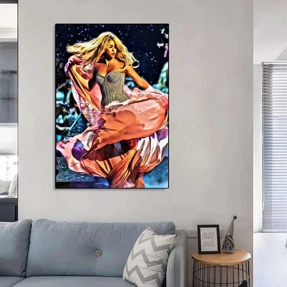 Custom Shakira Canvas Silk Poster No Framed Poster Kraft Club Bar Paper Vintage Poster Wall Art Painting Bedroom Study Stickers