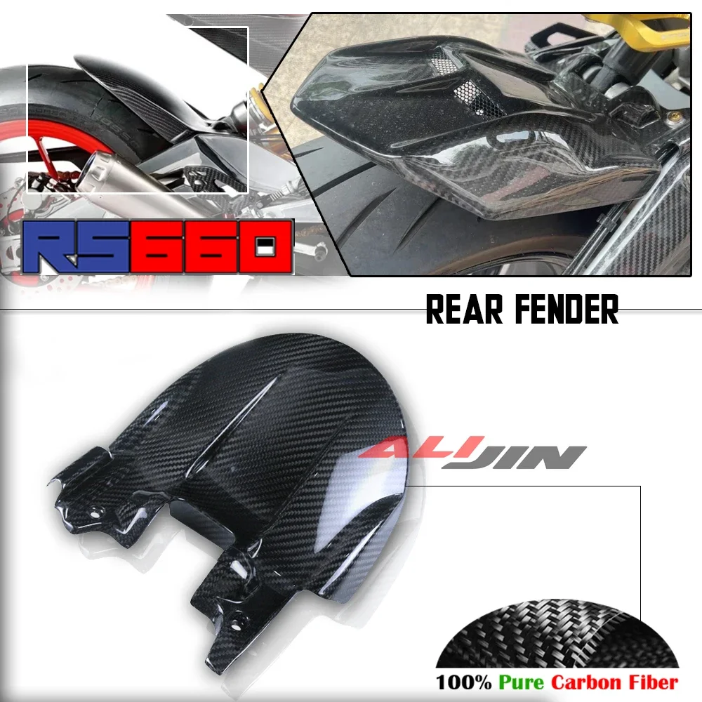 100% Real Dry Carbon Fiber Fit Aprilia RS660 TUONO 660 2021-2023 Motorcycle Rear Fender Mudguard Hugger Tire Cover Fairing Cowl