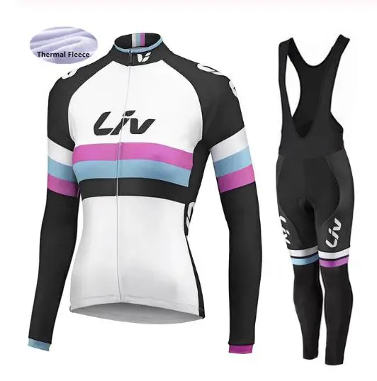 2024 Liv Bike Women\'s Fleece Long Sleeved Set, Comfortable And Warm Outdoor Mountain Bike Women\'s Winter Cycling Clothes