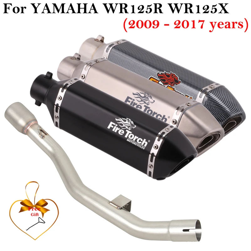 

For YAMAHA WR125R WR125X WR 125R 125X 125 2009 - 2017 Motorcycle Exhaust Escape Modified Muffler With Middle LinK Pipe DB Kiiler