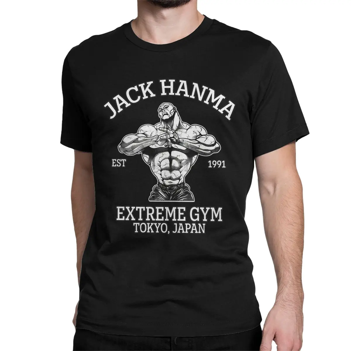 Baki The Grappler Jack Hanma Gyms T Shirt Men Women 100% Cotton Vintage T-Shirts Aesthetic Arts Anime Tee Shirt Tops Plus Size