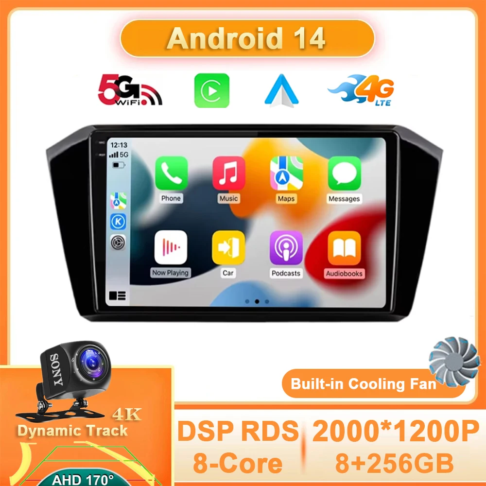 

Android 14 Car Radio For VW / Volkswagen Passat B8 2015 - 2020 GPS Navigation 4G WIFI Video Multimedia Player Carplay Auto QLED