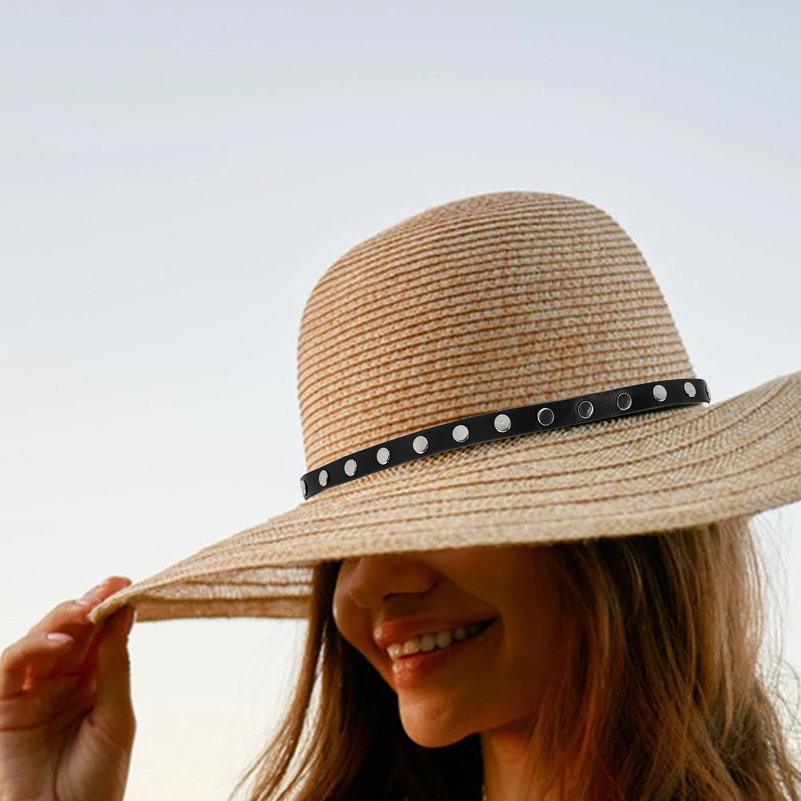 남녀 공용 카우보이 페도라 밀짚 버킷햇용 DIY 모자띠 장식 스트랩, 금속 버클 모자 액세서리, 카우보이 헤어밴드