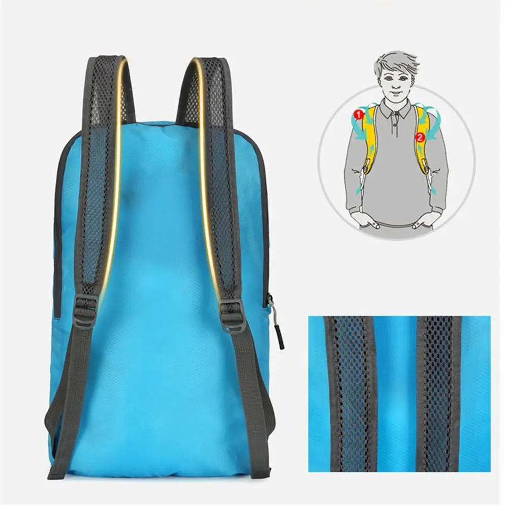 Unisex Travel Daypack Camping Waterdicht Wandelen Opvouwbaar Heren Rugzak Lichtgewicht Nylon Tas Mini Reisrugzak Damestas