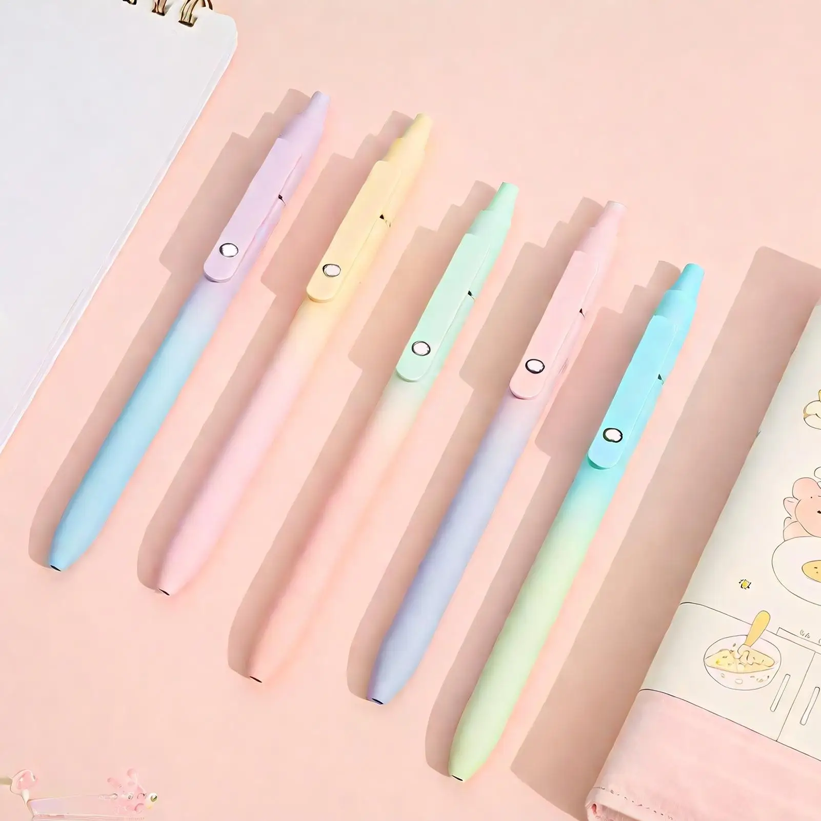 Gel Pens 0.7 Mm Pens Gel Smooth Writing 5 Piece Precision Tip Supplies Marker Stationery With Clip For Student Business School