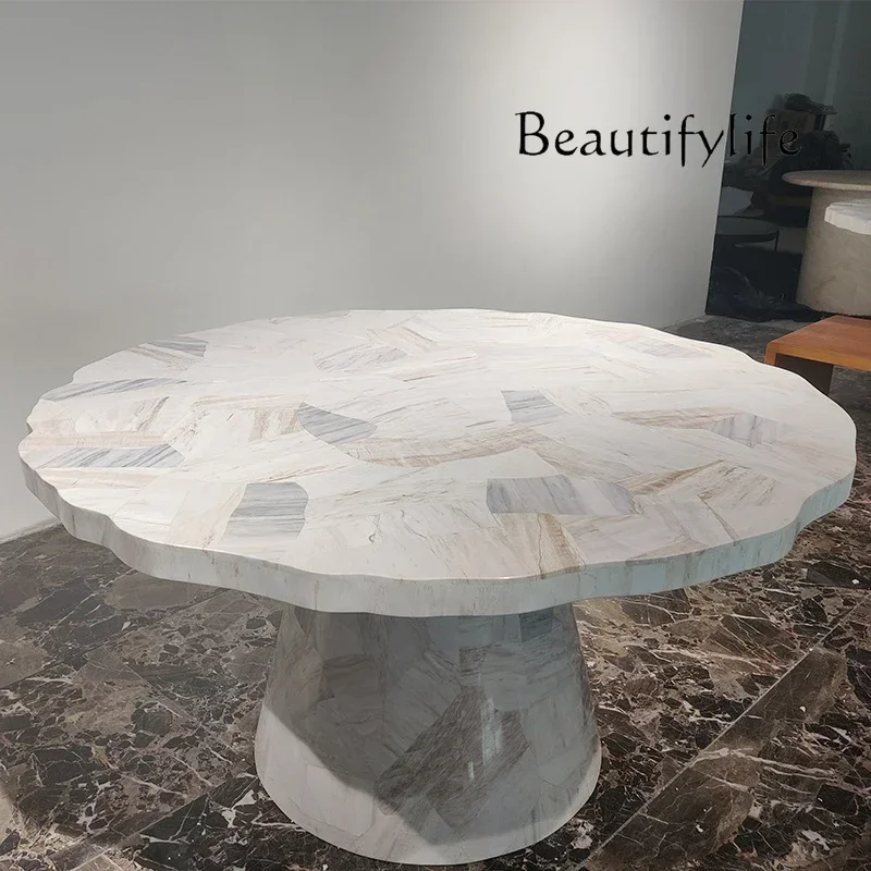N45 custom dining table luxury stone light luxury high sense Italian dining table designer stone dining table Italian