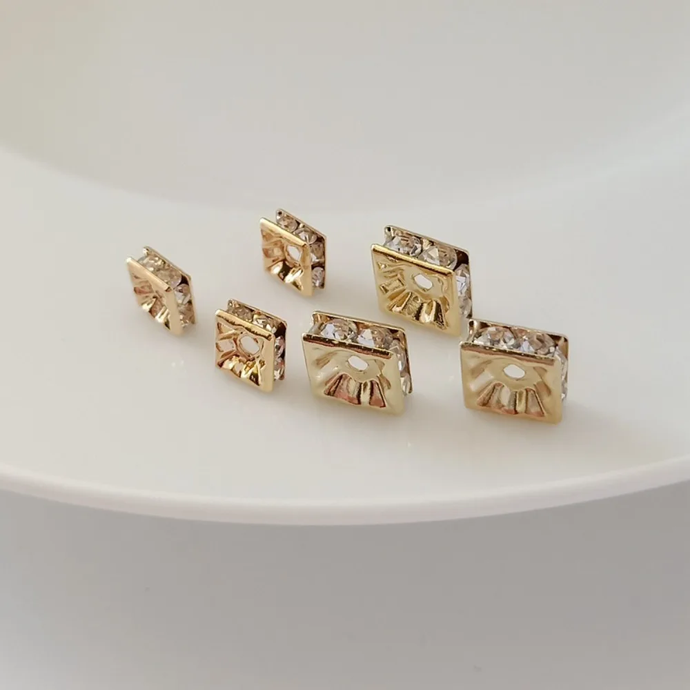 Ювелирные аксессуары «сделай сам», водный бриллиант, кристалл, квадратная прокладка, материал для нанизывания бусин, 6/8 мм, бусина ручной работы, браслет, подушечки, бусины