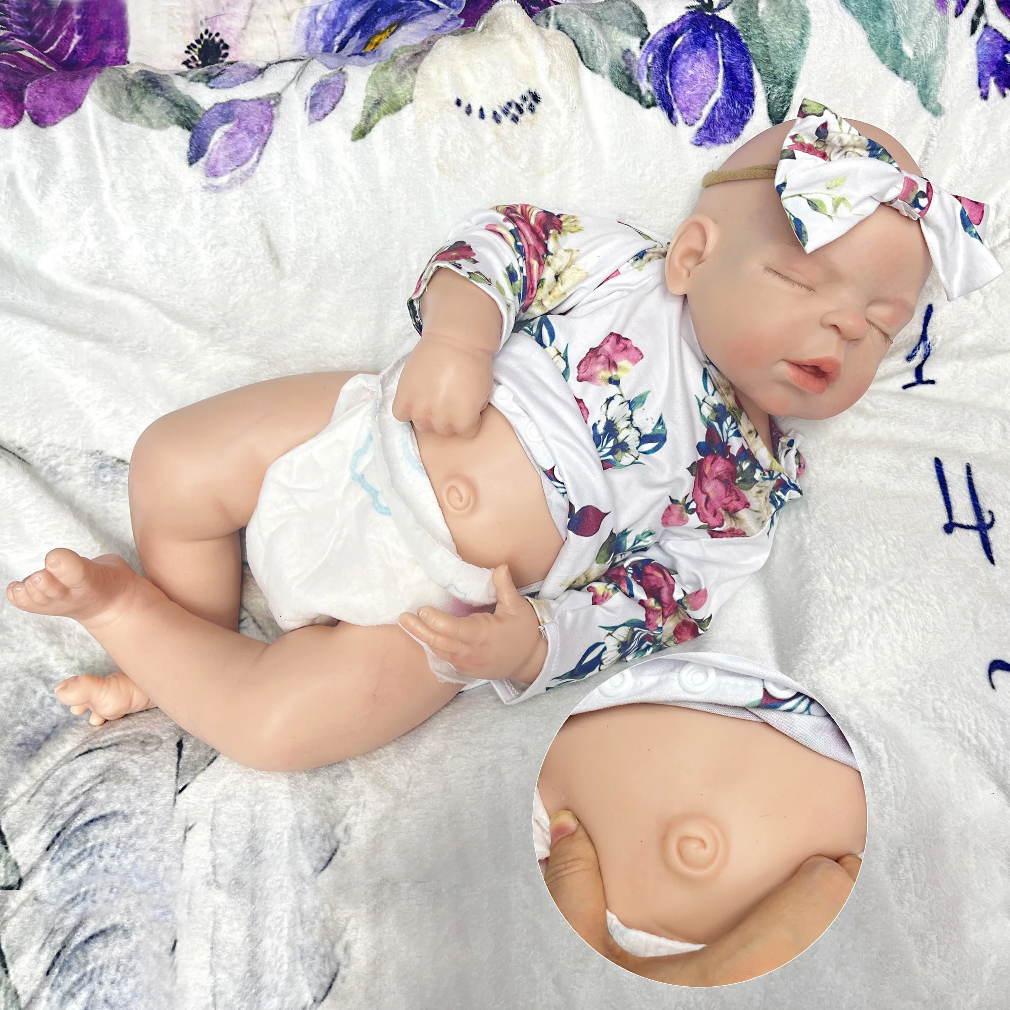 22 Inch bebê reborn de silicone original Soft Silicone Reborn Baby Girl Doll Handmade Lifelike 3D Painted Bebe Newborn Doll