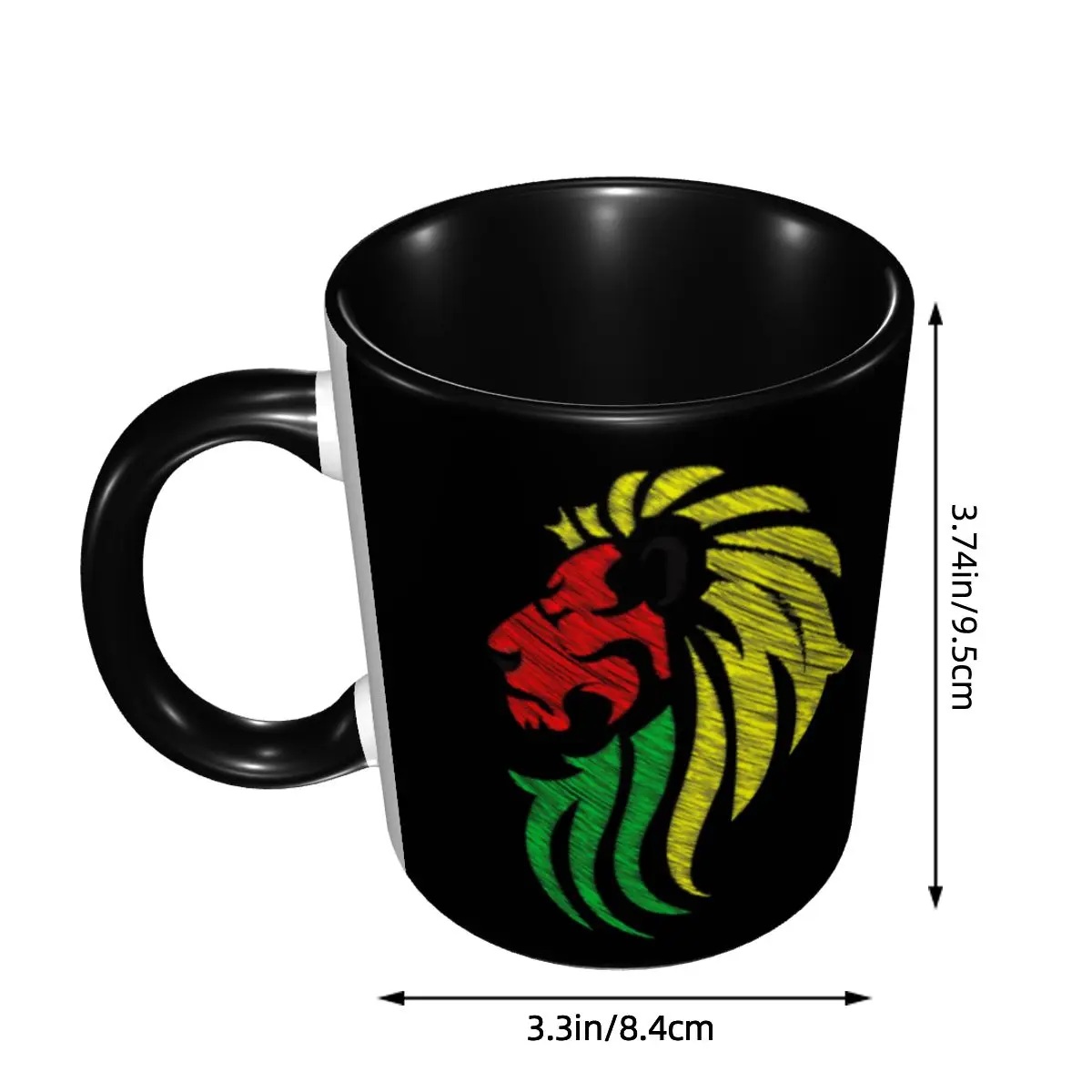 Lion Reggae Flag Colors Coffee Mugs DIY Customized Rasta Lion Ceramic Mug Creative Present