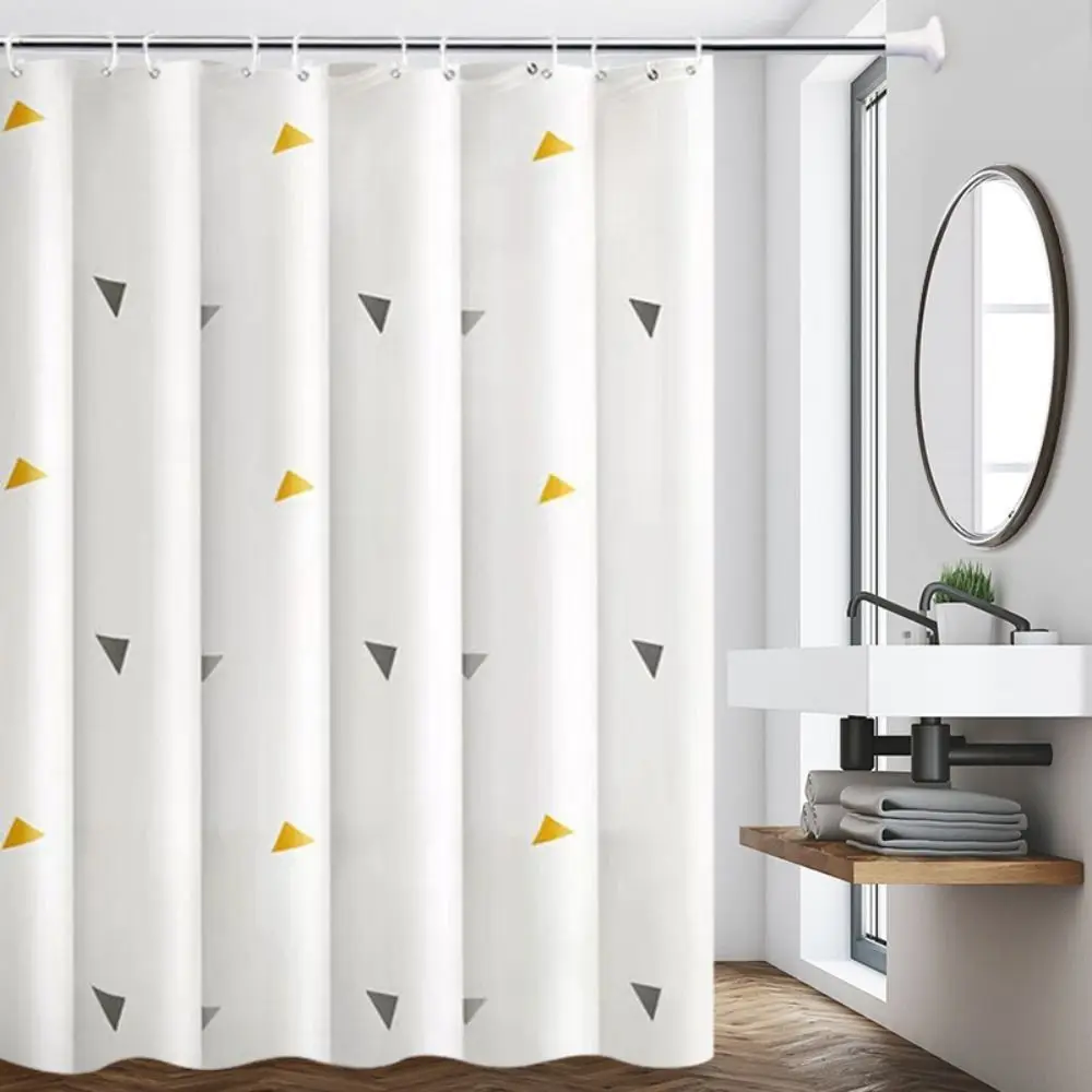 Simple Printing Bathroom Curtain With Hooks Waterproof Polyester Shower Curtain Window Fabric Bathtub Partition Curtain Bathroom