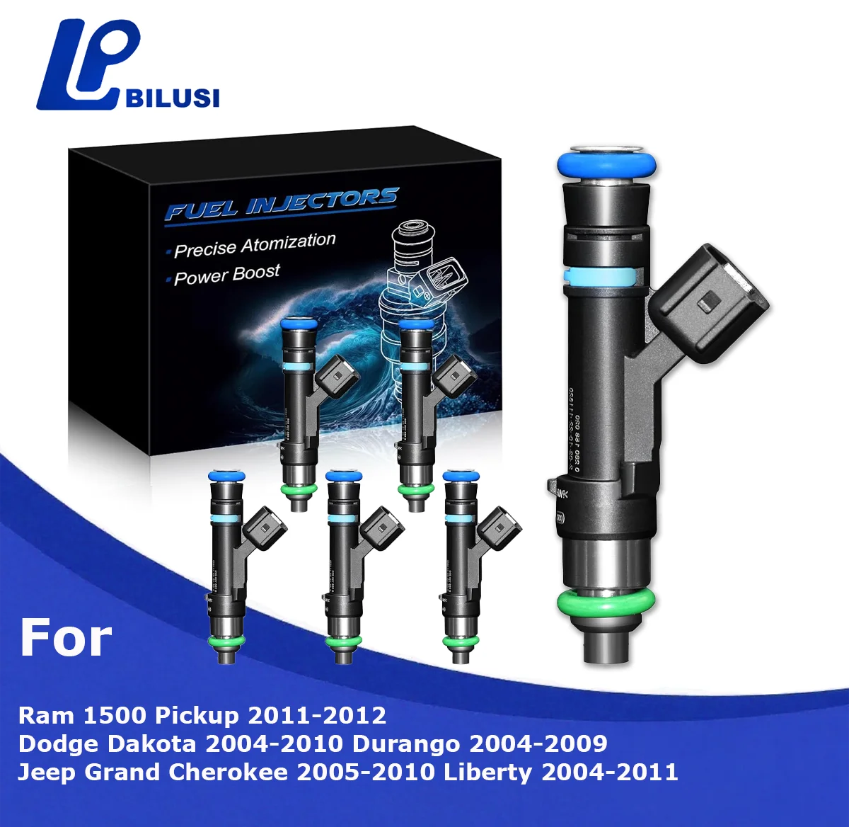 

Billusi Fuel Injectors For Jeep Grand Cherokee For Dodge Ram 1500 Durango Nitro For Ram 1500 V6 3.7L 0280158020