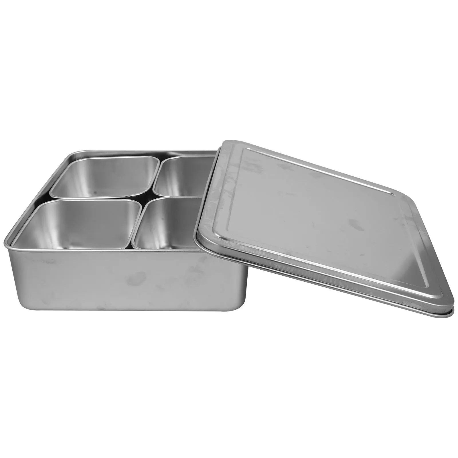 

Condiment Box Stainless Steel Snack Container With Compartments Food Storage Organizer For Dry Fruits Nuts Candies Kitchen