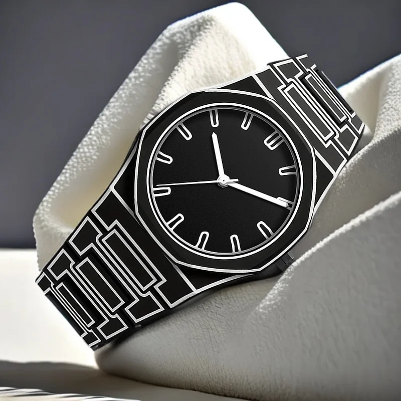 Black White Classic Anime Line Style Man Watch Waterproof Men Watch Top Silicone Male Clock Sport Fashion Quartz Watches Gift