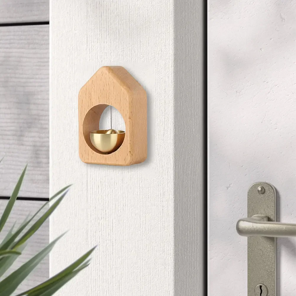 Magnetic Wood Doorbell Chime Hanging Wooden Wind Chimes Wind Loud Door Bell for Refrigerator Doors Restaurant Home Decor