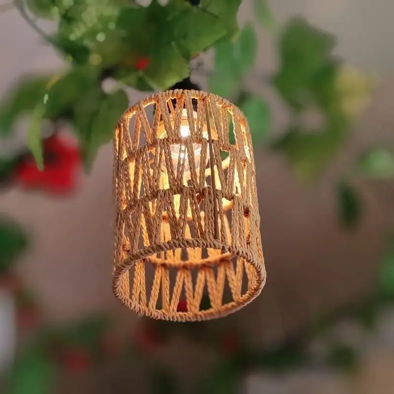 

1 шт. Маленький плетеный абажур из ротанга H5.9''xΦ4.5'' для потолочного вентилятора, цилиндрический тканый абажур для подвесного светильника, люстры, светильника