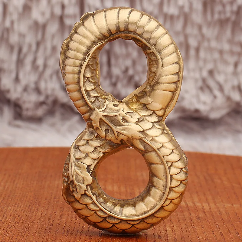 Brass Figure 8 Wealth Gold Snake Hand Grip Exercise Finger Movement Metal Craft Copper Stress Relief Artifact Gift