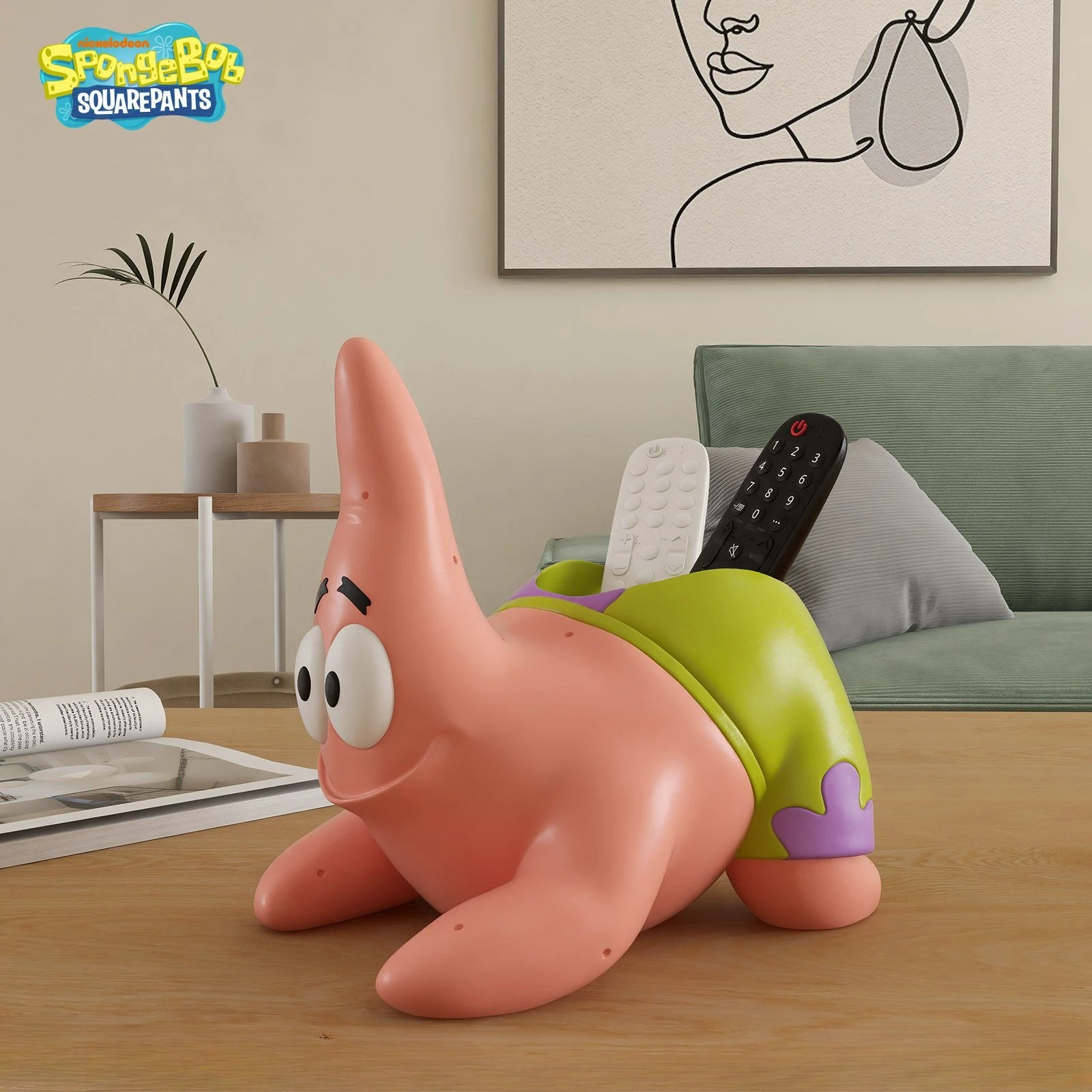 

Yellow Sponge Patrick Star Pen Holder Multifunctional Storage Box Desktop Ornament Cartoon Anime Decoration Bedroom Gift Girls