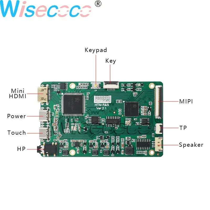 Wisecoco 5.5 Inch Landscape IPS LCD Screen 1080P FHD I2C Multi Touch Panel MINI HDMI-compatible MIPI Driver Board Raspbeery Pi