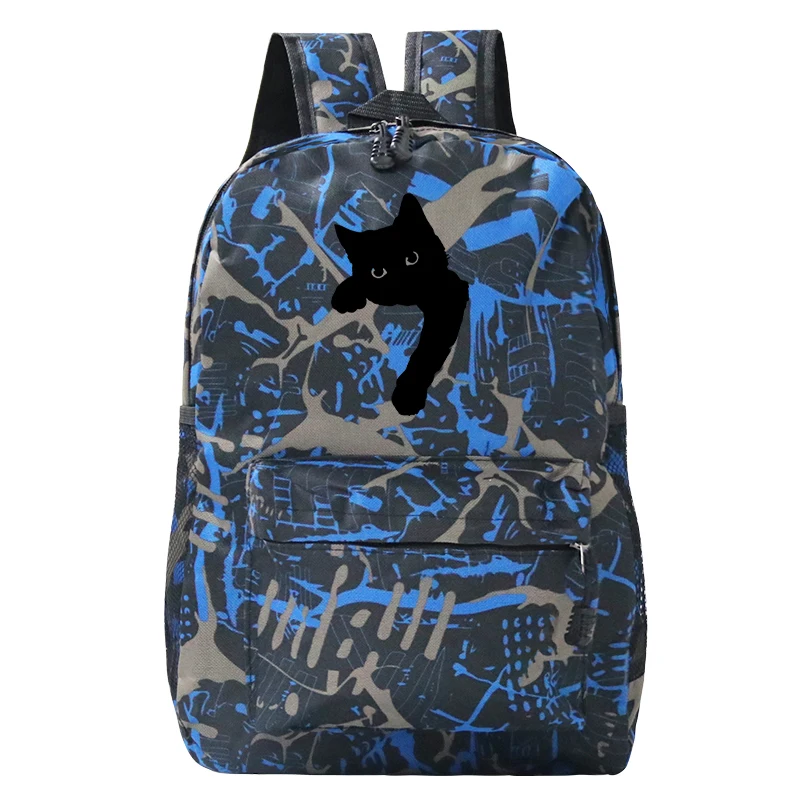 Torby szkolne dla nastoletnich dziewcząt Cute Cat Graphic Funny College Bag Women/Men Cat Lover Duża pojemność Dziewczęta Młodzieżowe plecaki szkolne