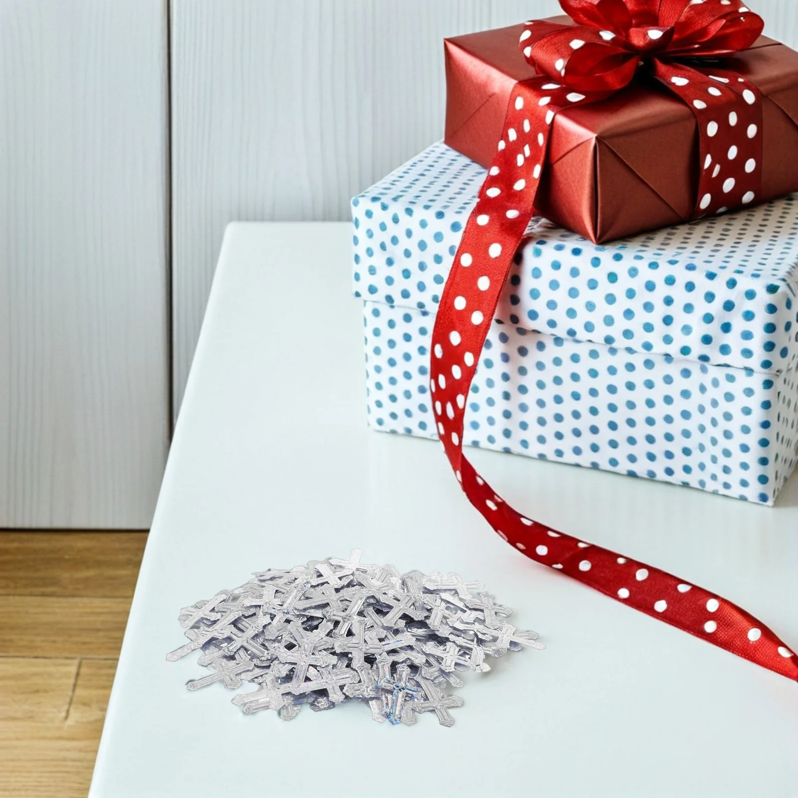 

1Pack Sparkling Cross Table Confetti Religious Theme Party Scatter for Baptism Christening Wedding Birthday Festive Decoration