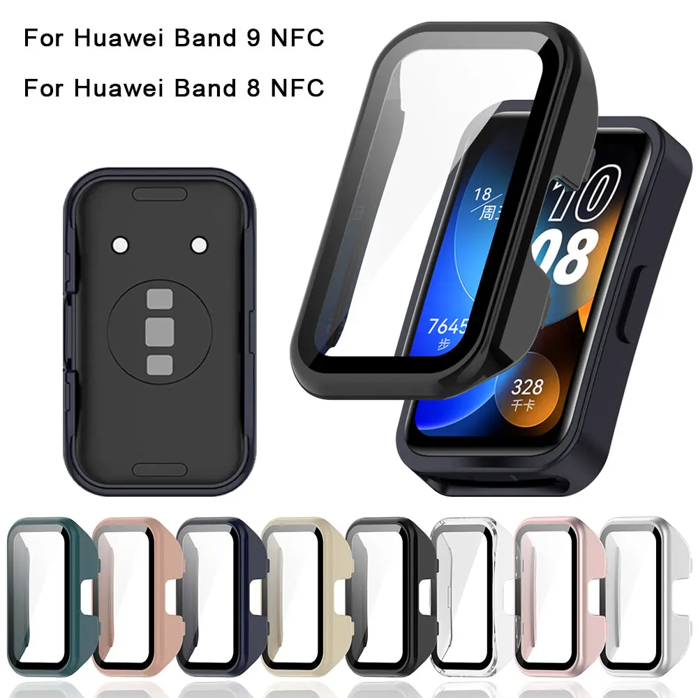 PC Case for Huawei Band 9 8 Tempered Glass Screen Protector Smart Band Bumper Frame Protective Cover Huawei Band9 Band8 Case