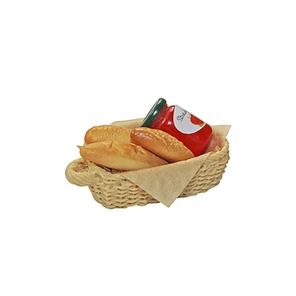 1/12 Dollhouse Miniature Accessories Mini Jam Bread Basket Model Simulation DIY Food Toy for Doll House Decoration