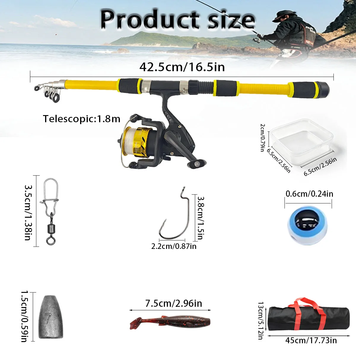 1.8m Telescopic Fishing Rod Se - Fishing Equipment Online recensione e prezzo