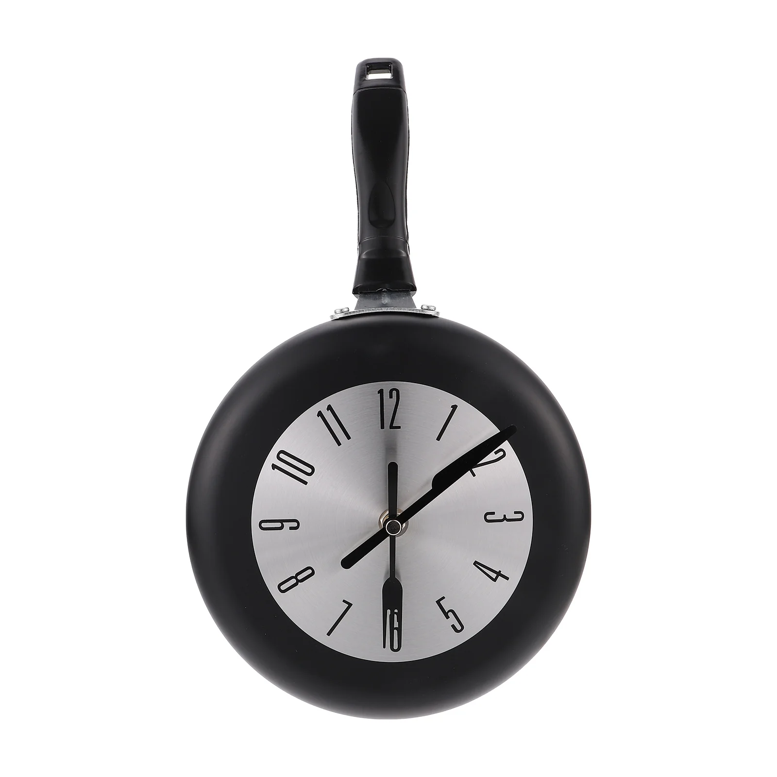 Pan Wall Clock Griddle Mute Metal Reception Room Frying Stainless Steel Office Home Decor Shaped