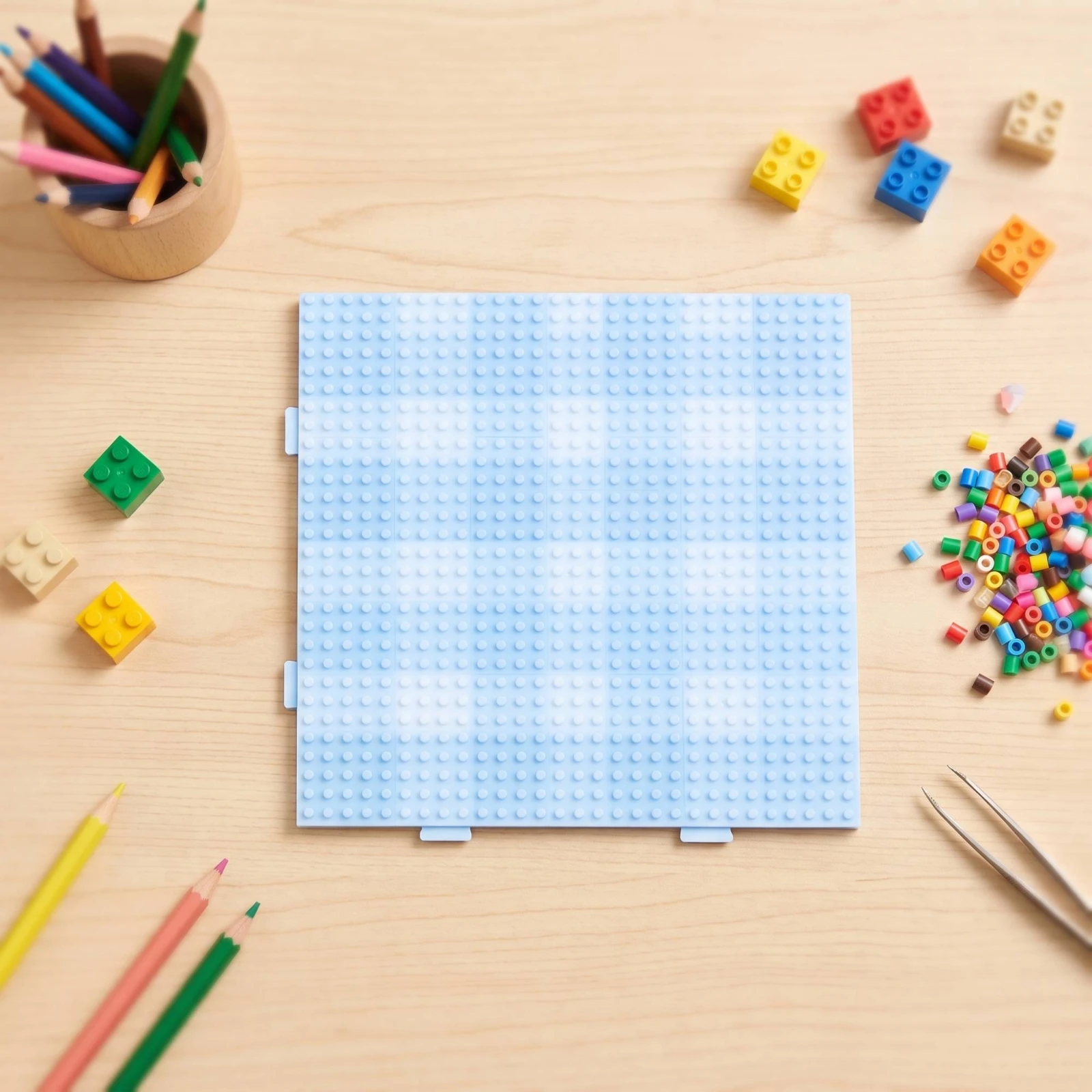Fuse Bead Pegboard Square Fuse Bead Board Pegboard with Pins Plastic Craft Tray Lightweight for Crafters, Classroom