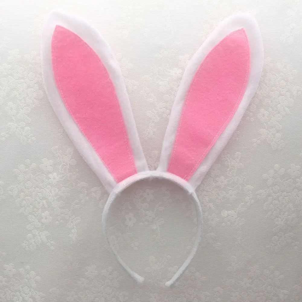 Bowknot Necktie Easter Rabbit Ear Headband Set Paw Gloves Cartoon Animal Bunny Ears Hair Hoop Easter Decor Hair Accessories