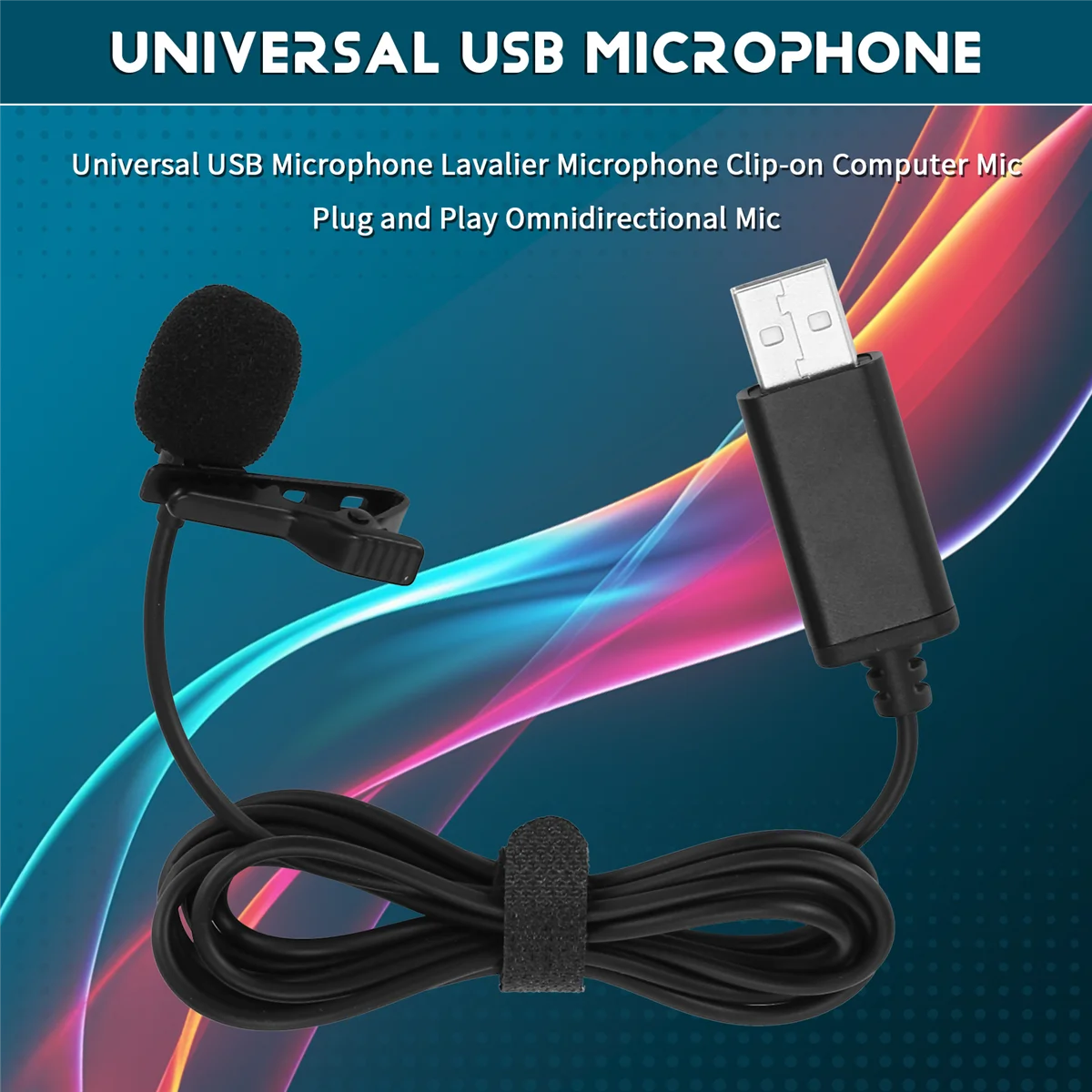 SMIEA Universal USB Microphone Lavalier Microphone Clip-on Computer Mic Plug and Play Omnidirectional Mic
