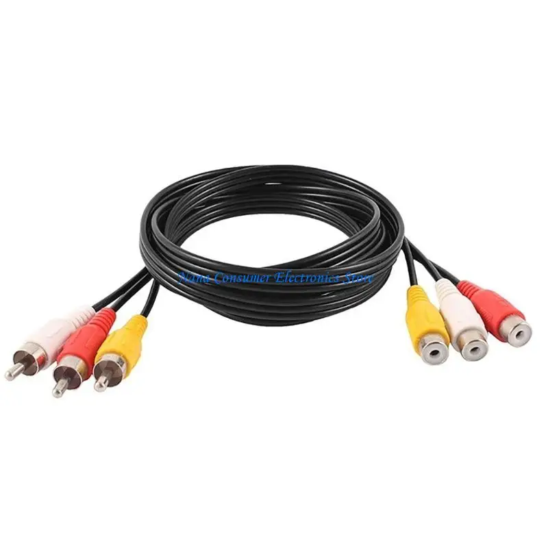 G7NE 3RCA to 3RCA Cable Auditory Video Cord Male to Female Extension Wire Line for TV Projectors 25cm 1.5m 3.0m 5m 10m