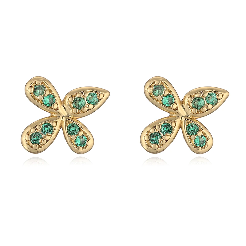 أقراط مطلية بالذهب بأحجار الزركونيا المكعبة ، مرصعة معدنية ممتازة للسيدات ، مجوهرات حلوة ورومانسية