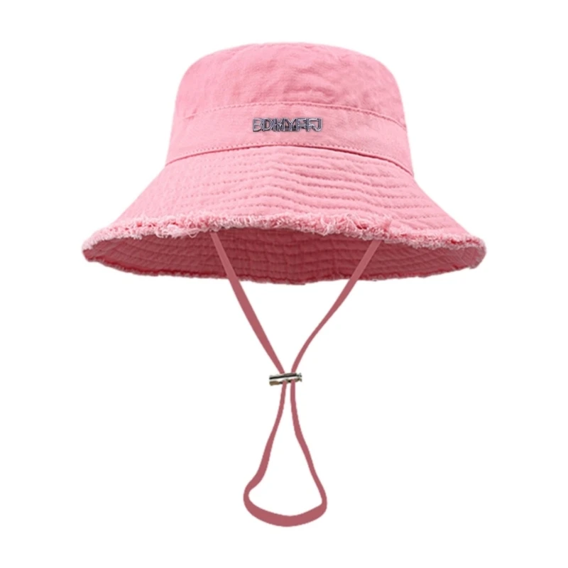 Outdoor Women Bucket Hat Wide Brim Fisherman Hat Dustproof Camping Bucket Hat