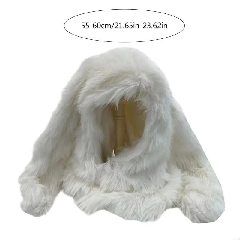 Insstyle 긴 귀 비니 모자 통기성 풀오버 발라클라바 모자 레이디 스키 모자