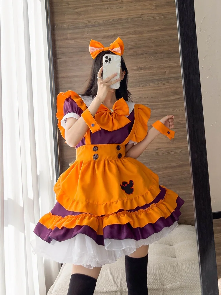 

Лолита больших размеров горничный orm loween Dr Soft Girl Спецодежда Косплей Юбка для молодых женщин 8-25 лет Полиэстер
