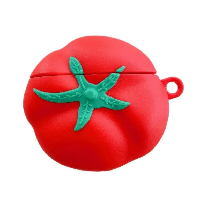 Tomato - حافظة سماعة رأس من السيليكون تحت عنوان، متوافقة مع AirPods 4، AirPods Pro 2/3 ونماذج جديدة من Apple Wireless Bluetooth