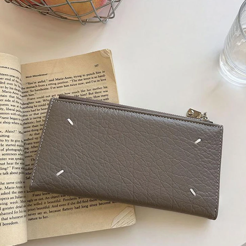 Fashion Long Wallets For Unisex Man Women Leather Texture Splicing Coin Purse Zipper Storage Card Holder Colors Brand Handbag