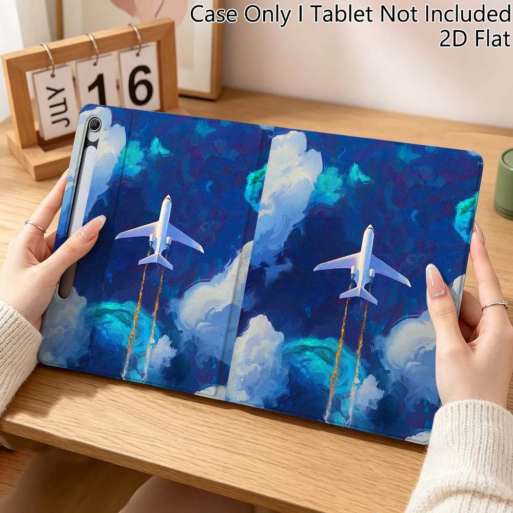 

Starry Sky Moon Flower Plane For Samsung Galaxy Tab S10 S9 S8 S7 FE Lite Soft Flexible Support Tablet Case Gift