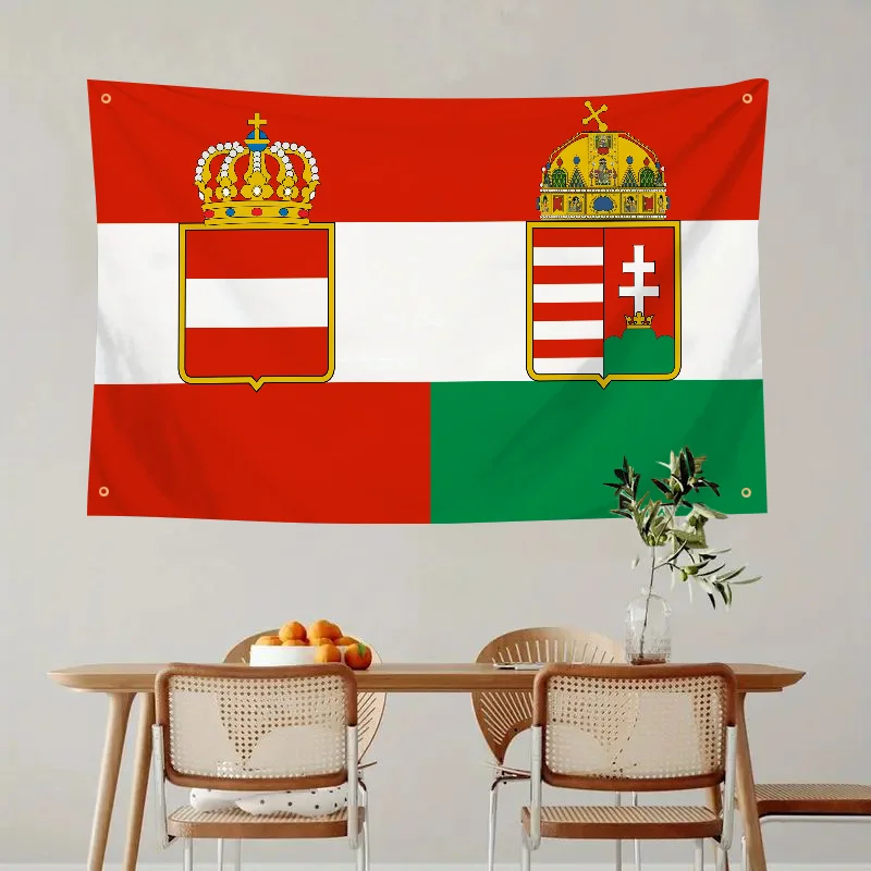 1pc Austro-Hungary Flag Flags And Banners Four Hole Polyester Outdoor Decor Room Aesthetic