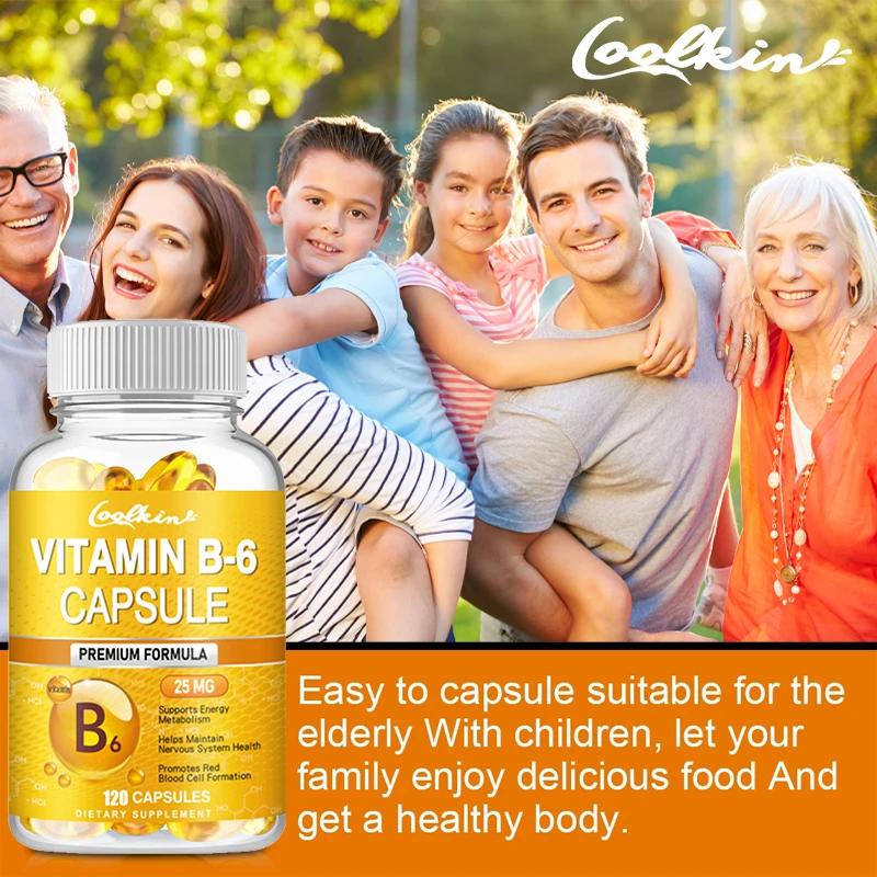 Vitamin B-6 Capsules - Supports Nervous System, Cardiovascular Health