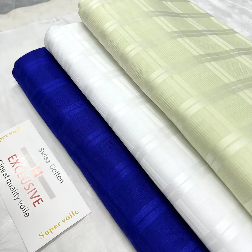 

2026 New Arrival African Atiku Cotton Fabric High Quality Swiss Premium Cotton Fabric For Sewing Nigerian Women Dresses 5 yards