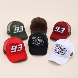 Sombrero de verano para motocicleta 93, gorra de béisbol bordada para hombre, sombrero de carreras para ciclismo todoterreno, sombrilla transpirable para exteriores, sombrero de malla para camión