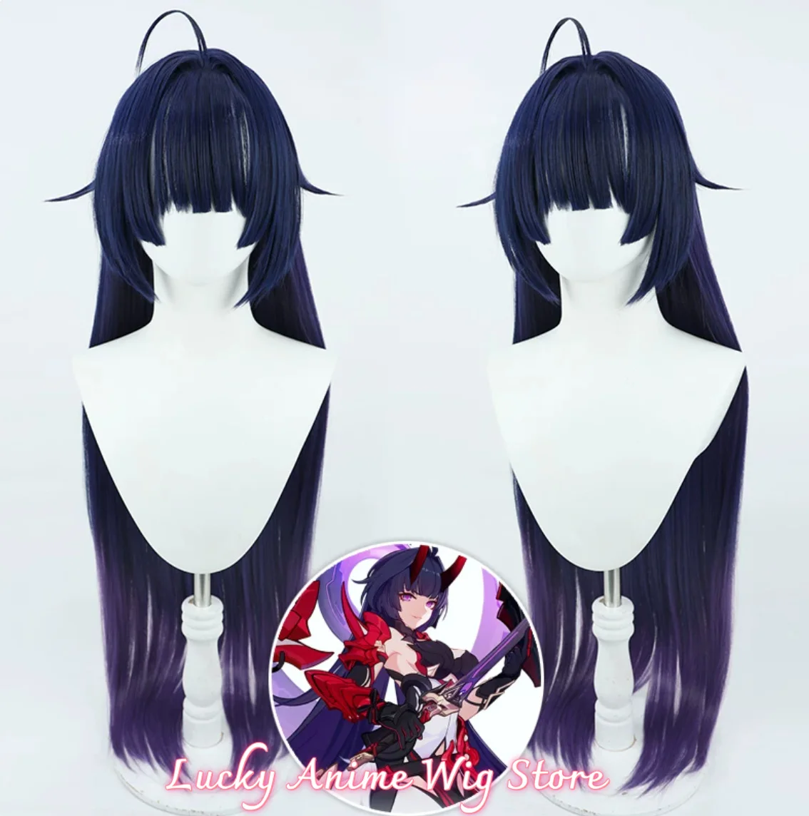 Cosplay Honkai Impact 3rd Raiden Mei Wig Anime game party heat-resistant synthetic wig Halloween long straight wig