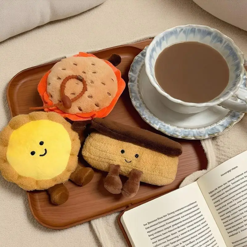 لطيف بعد الظهر الشاي الذواقة سلسلة أفخم قلادة المفاتيح مقلد البيض لاذع الخبز محشوة دمية على ظهره قلادة الزخرفية الهدايا #3