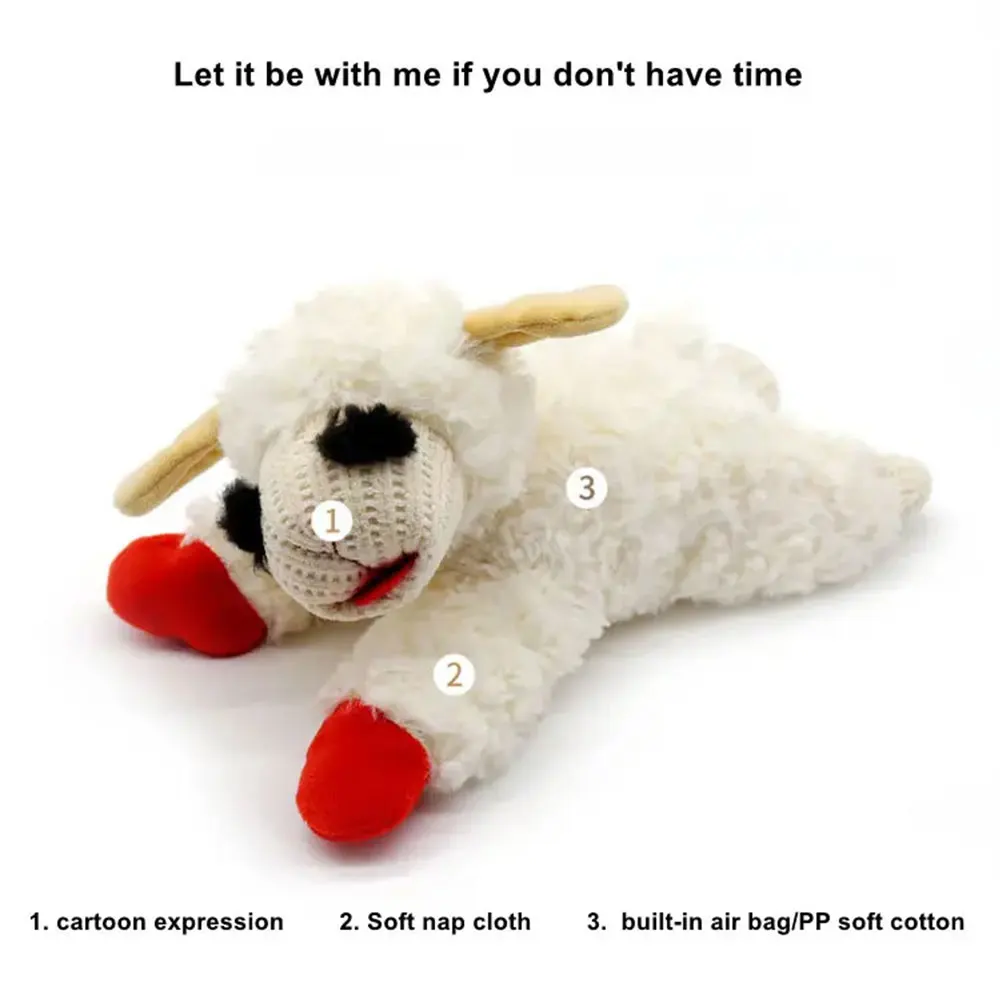 Lambchop Plush Dog Toy with Squeaker, Big, Medium, Small Dogs